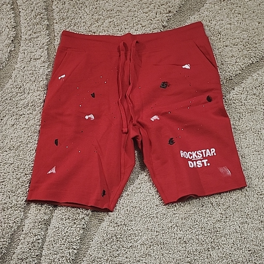 Rockstar Dist. Men's Red Athletic Shorts